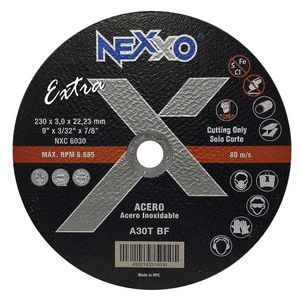 Disco de Corte 9"X3.0Mm Acero/Inox Extra Nexxo